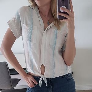 Cloth & Stone Anthropologie Striped Crop